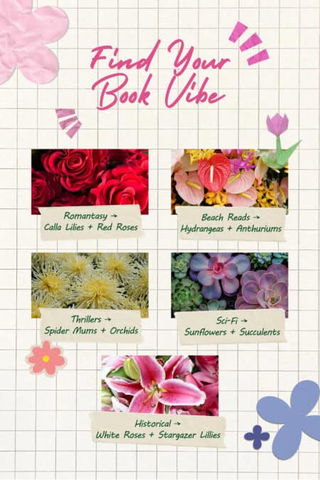 find your book vibes through fresh flowers 